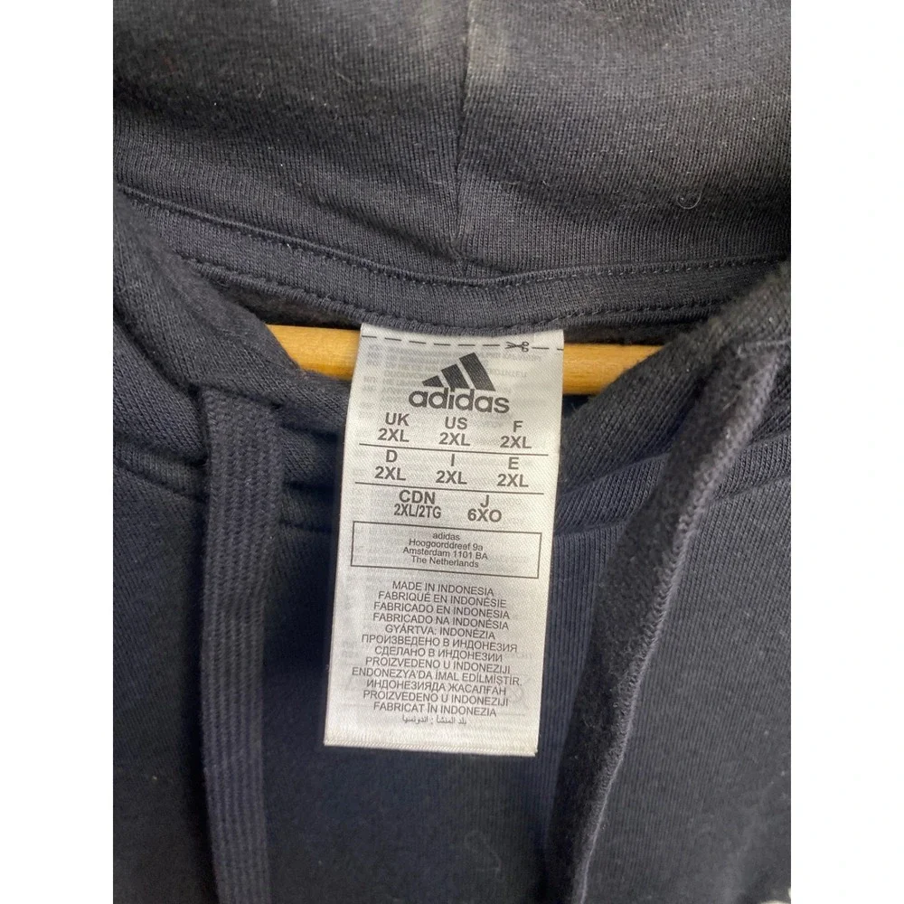 Adidas Black‎ Pullover Hoodie Logo Print Men's Size 2XL